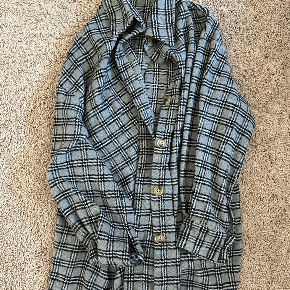 Plaid Button-Up Coat